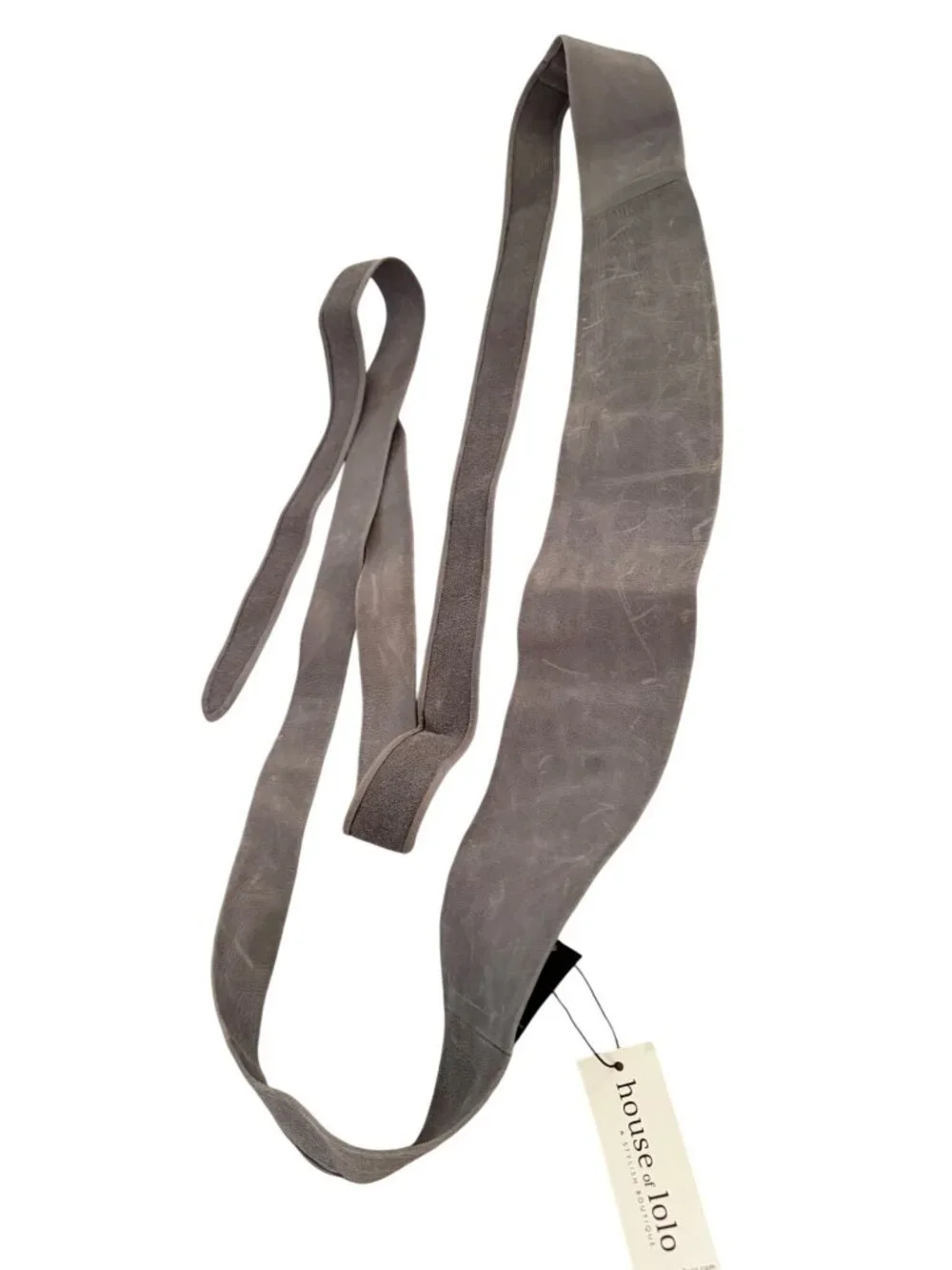 ADA Collection Womens Distressed Wrap Belt One Size Gray Leather Casual New